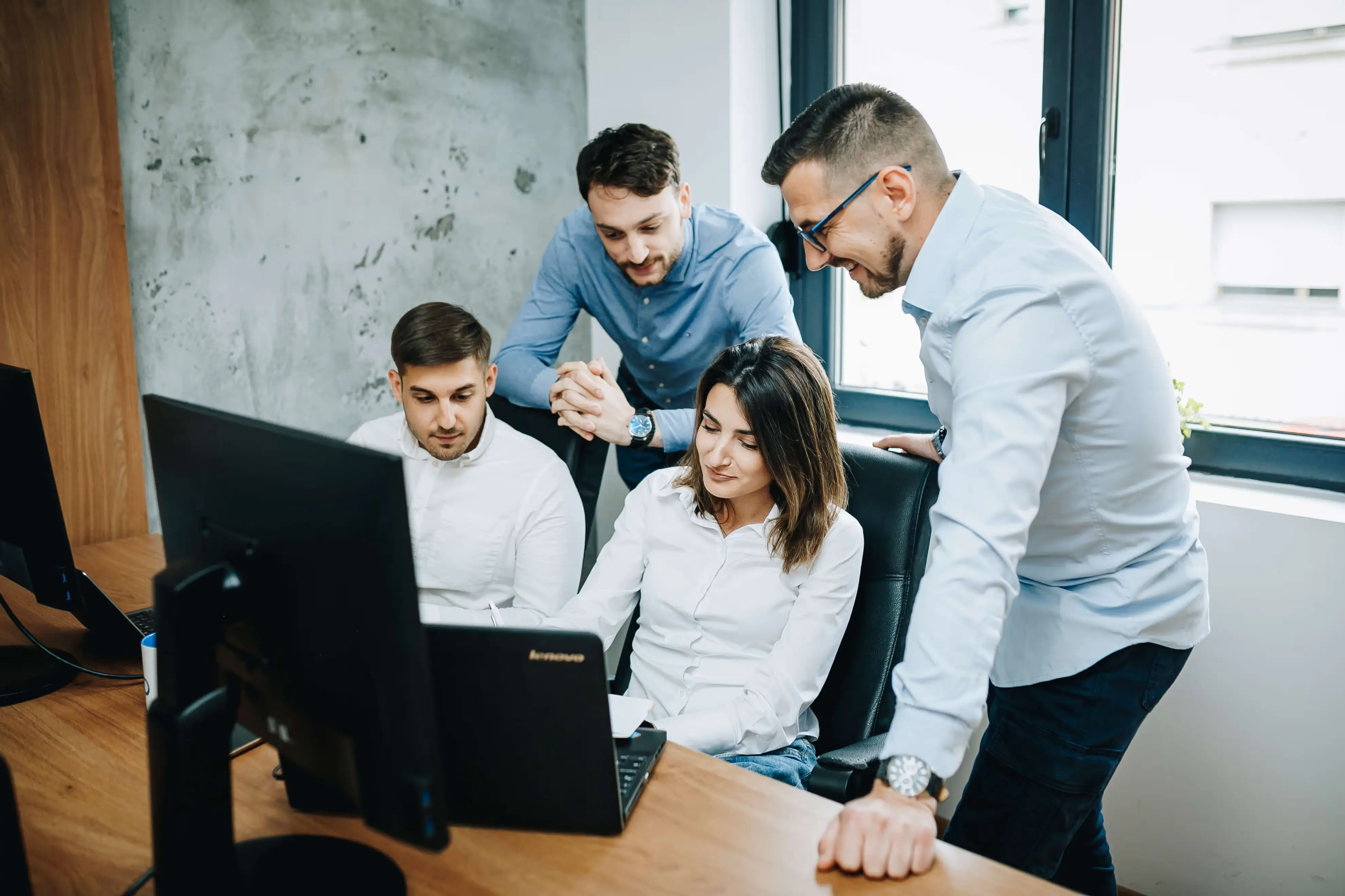 Software developers working together